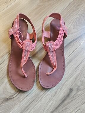 Pink & Pepper Rhinestone T-Strap Women's Sandals